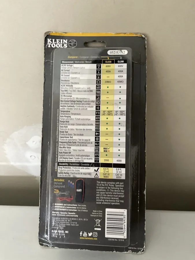 Тестер Klein Tools AC Auto-Ranging 400Amp Digital Clamp Meter with Temperature