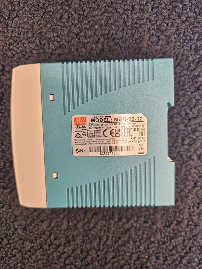 Блок питания Mean Well MDR-20-12 Industrial Din Rail Power Supply 12VDC 1.67A 20
