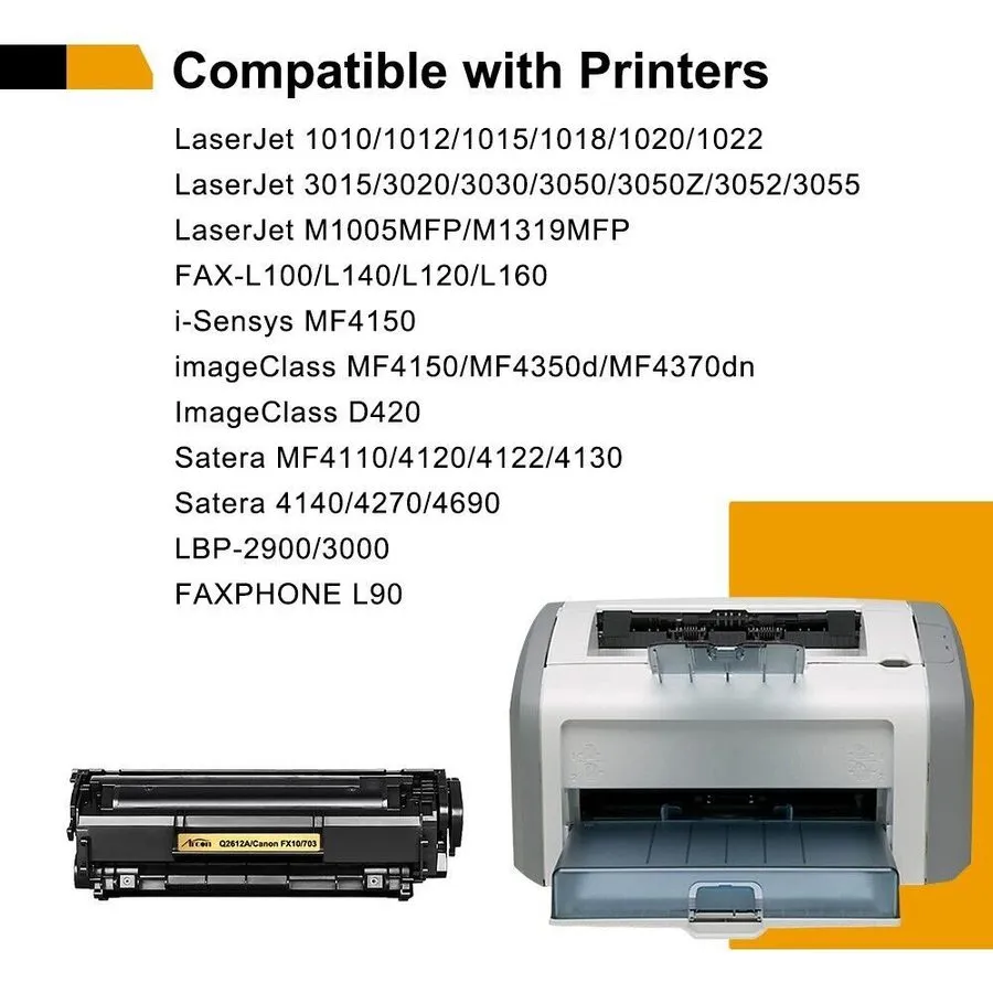 Принтер 4PK Q2612A HP12A Toner Cartridge HP Laser Jet 1018 1022 3050Z Printer Bl — фото лота 2