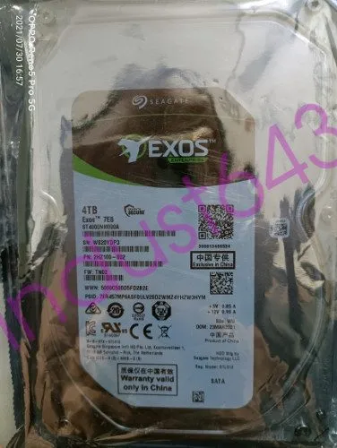 Жёсткий диск Seagate Exos ST4000NM000A 4TB 7E8 7.2K 6Gb/s 256MB 3.5" 2HZ100 SATA