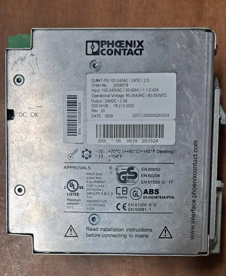 Блок питания PHOENIX CONTACT POWER SUPPLY QUINT-PS-100-240AC/24DC/2,5 / 2938578