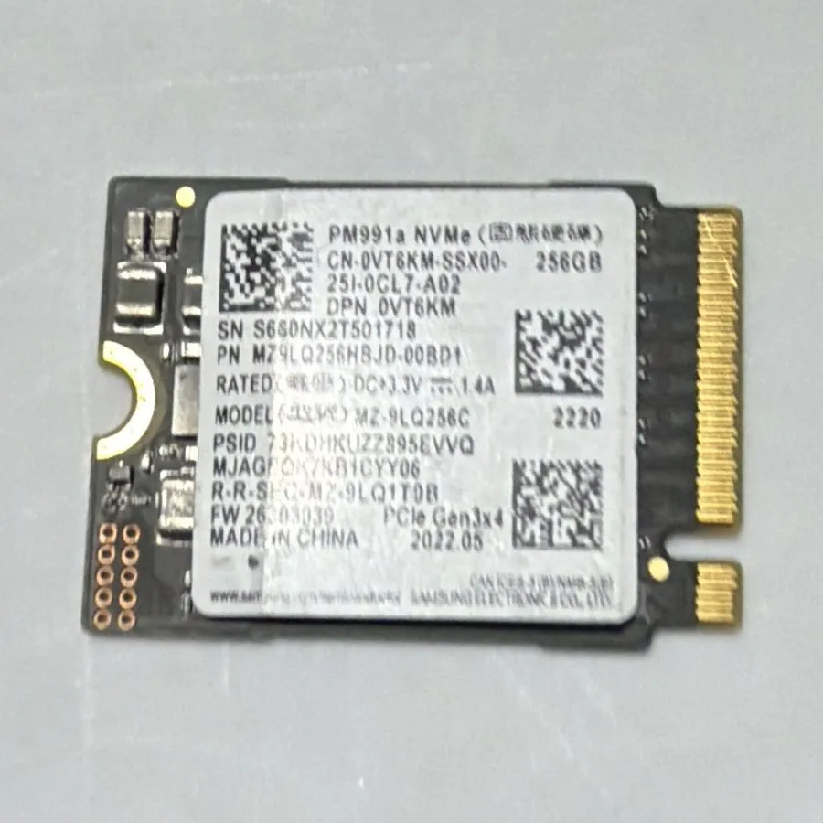 SSD-накопитель BLACK SAMSUNG PM991A 256GB M.2 NVME SSD SOLID STATE DRIVE