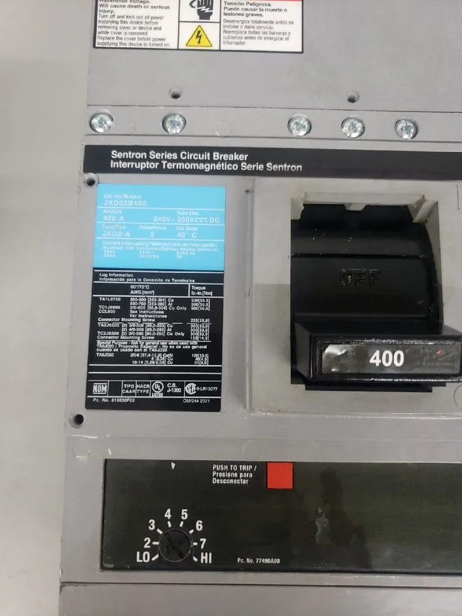 Автоматический выключатель Siemens JXD22B400 400A 2-Pole 240V Sentron Series Cir