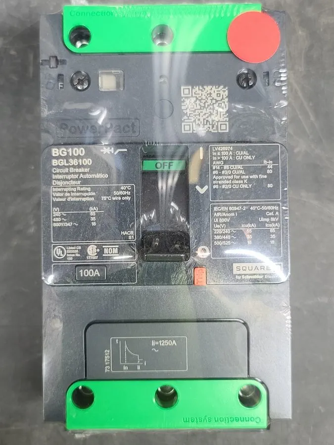 Автоматический выключатель Square D BGL36100 Circuit Breaker Power Pact 3P 100A 