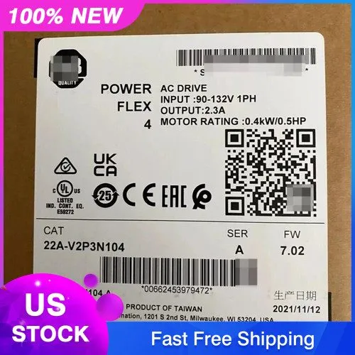 Частотный преобразователь 22A-V2P3N104 Allen Bradley PowerFlex 4 0.4KW 0.5HP AC