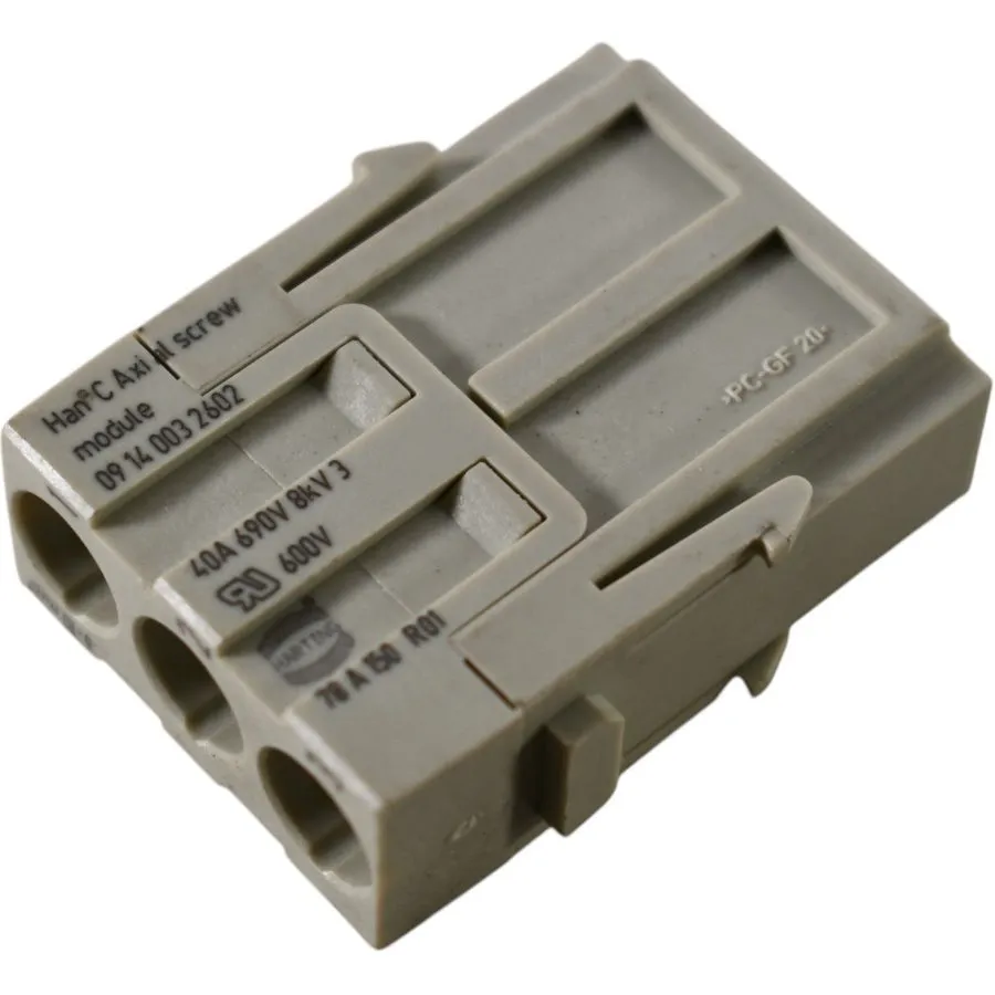 Разъём Harting 09140032602 Han Modular Male Connector Insert 3 Position 40A 690V