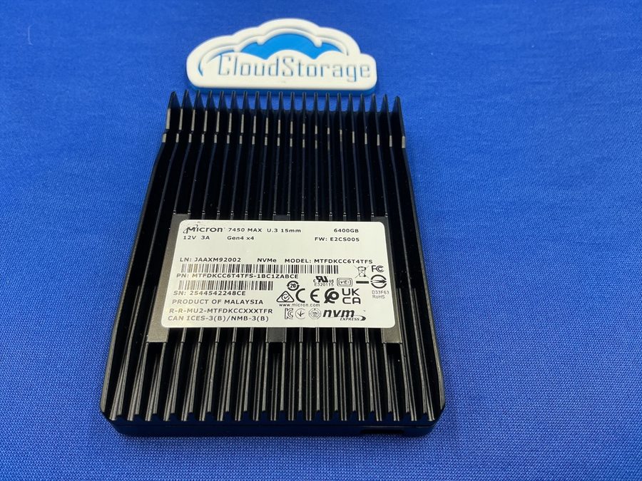 SSD-накопитель Micron 7450 MAX 6.4TB PCIe Gen4x4 NVME U.3 2.5in SSD MTFDKCC6T4TF