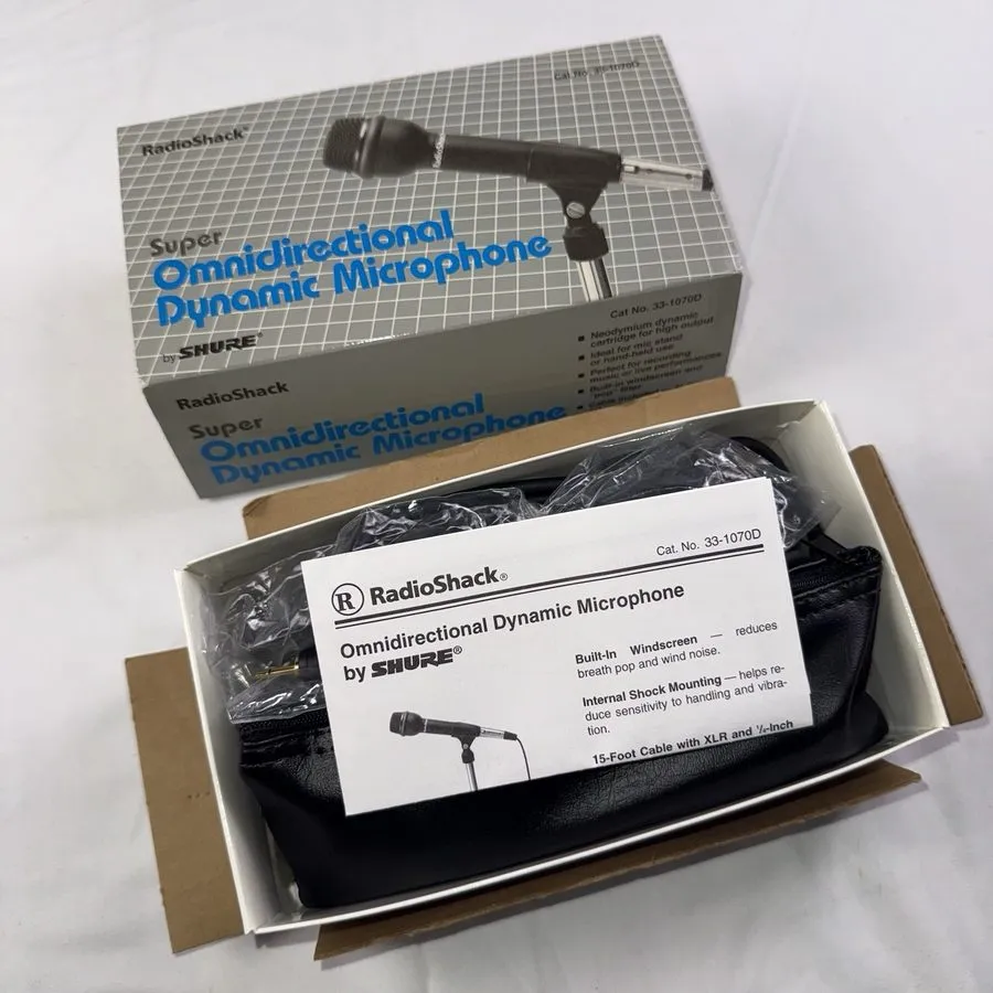 Микрофон Shure Radio Shack Model 33-1070D Omni-Directional Dynamic Microphone VG — фото лота 1