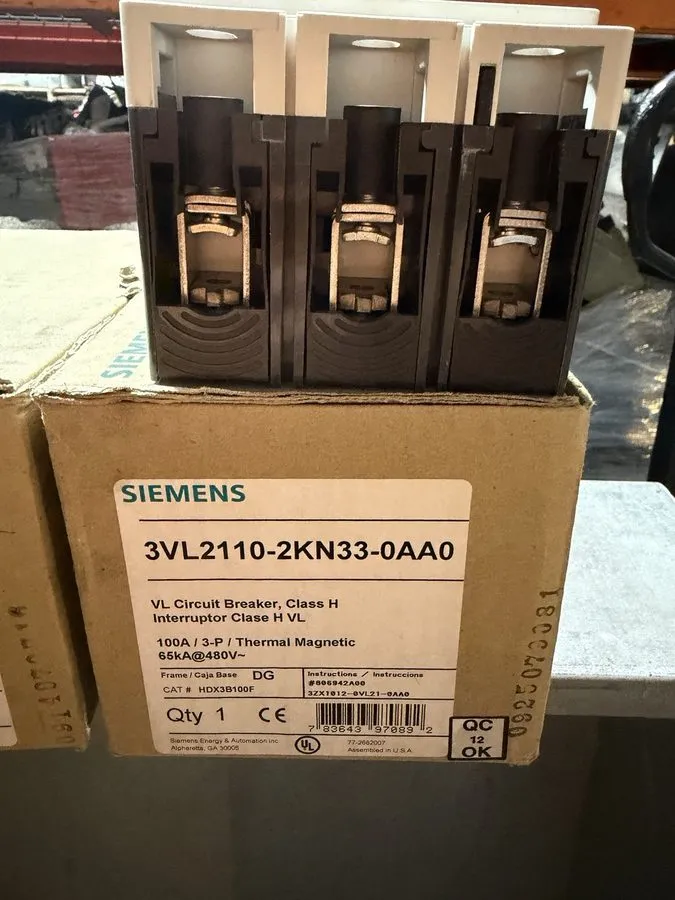 Автоматический выключатель SIEMENS 3VL2110-2KN33-0AA0 100A 3P VL CIRCUIT BREAKER