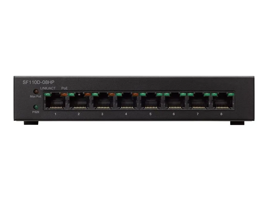 Коммутатор Cisco SF110D-08HP 8-Port 10/100 PoE Desktop Switch No SC