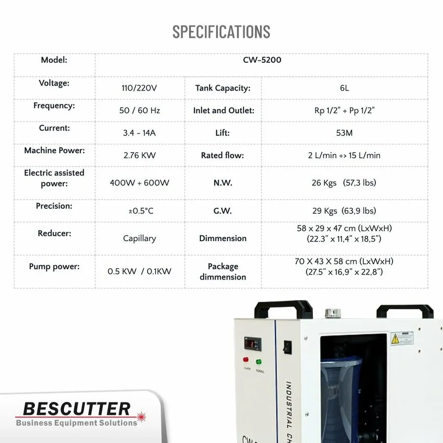 Лазерный гравёр Industrial Water Chiller для CNC/CO2 Laser Engraver Machines CW-