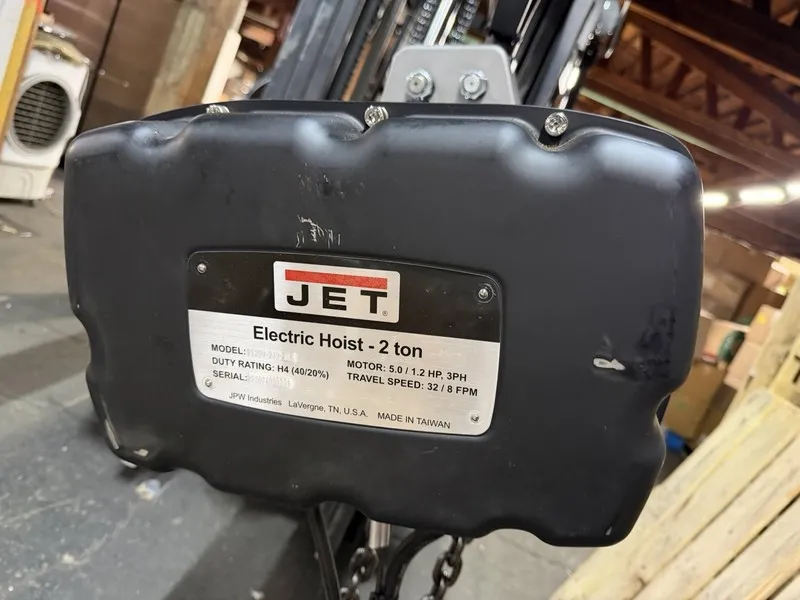 Таль Jet TS200-100 3PH 2-Ton Electric Hoist w/ 100' Lift jt9-140246 — фото лота 1