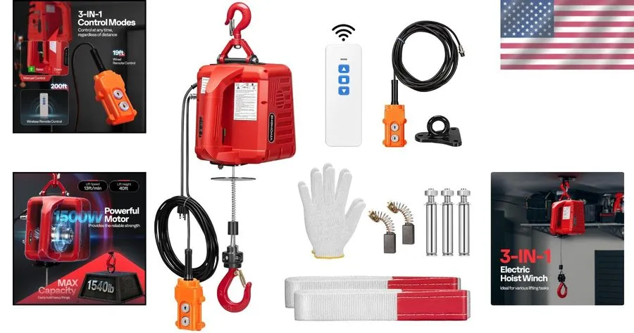 Лабораторный прибор Powerful 1540lb Electric Hoist Winch with 40ft Lifting Heigh
