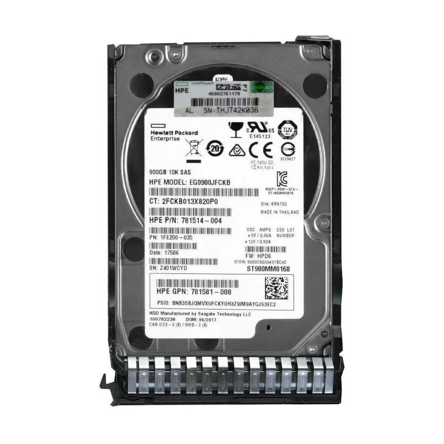 Жёсткий диск HPE 846269-B21 785411-001 900GB 781514-004 10K 2.5" 12G SAS DL380 G