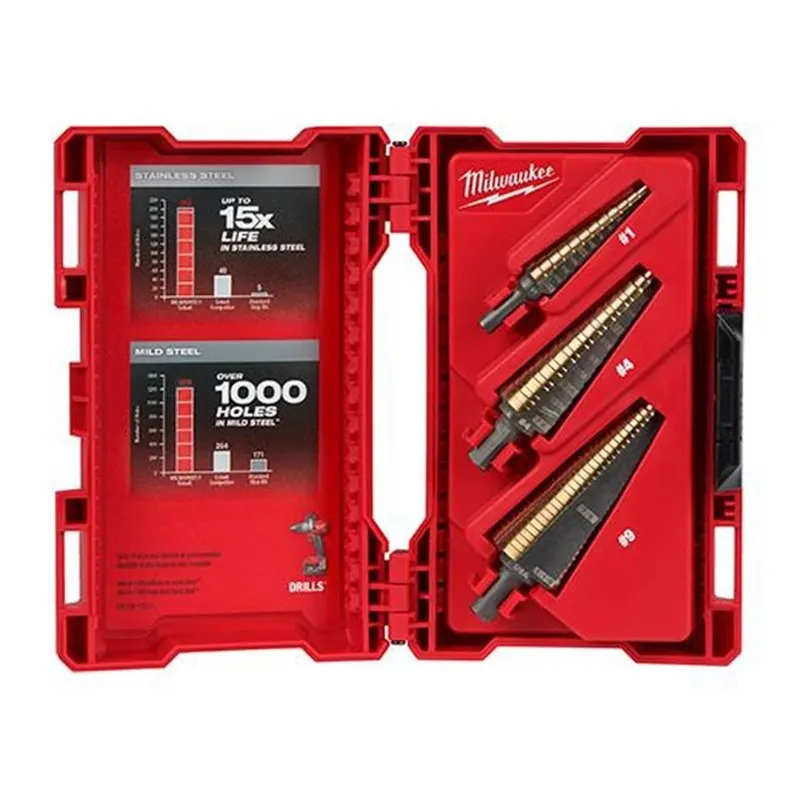 Режущий инструмент Milwaukee Tool 48-89-9291 Step Drill Bit Set, 3-Piece, High S — фото лота 2