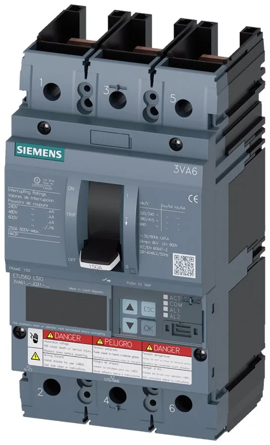 Автоматический выключатель 3VA6110-5JQ31-0AA0 Siemens 100A 600V 3-Pole Molded Ca