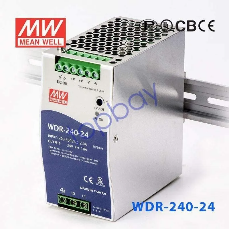 Блок питания MEAN WELL WDR-240-24 240W 24V 10A DIN Rail Industrial Power Supply