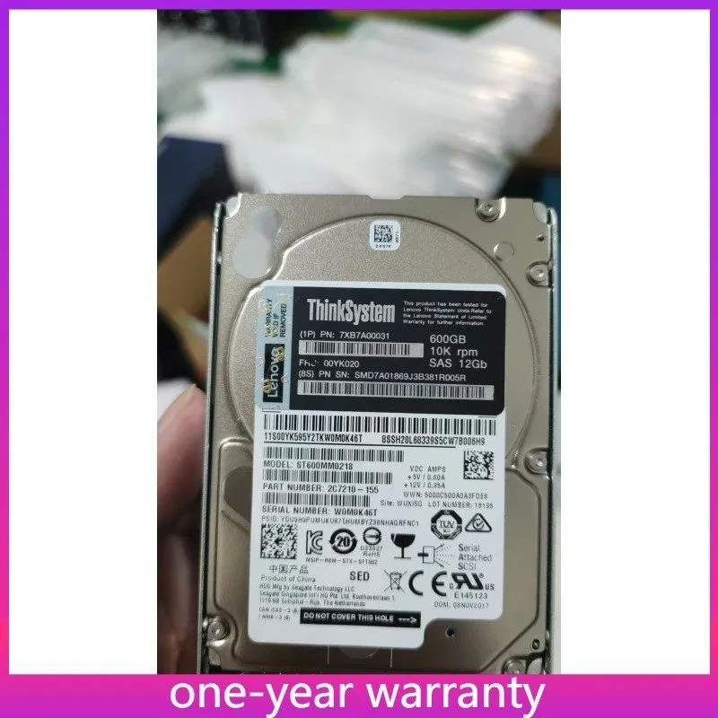 Жёсткий диск 7XB7A00031 Lenovo 00YK020 600GB 12G 10K SAS 2.5 inch″ SED HDD With