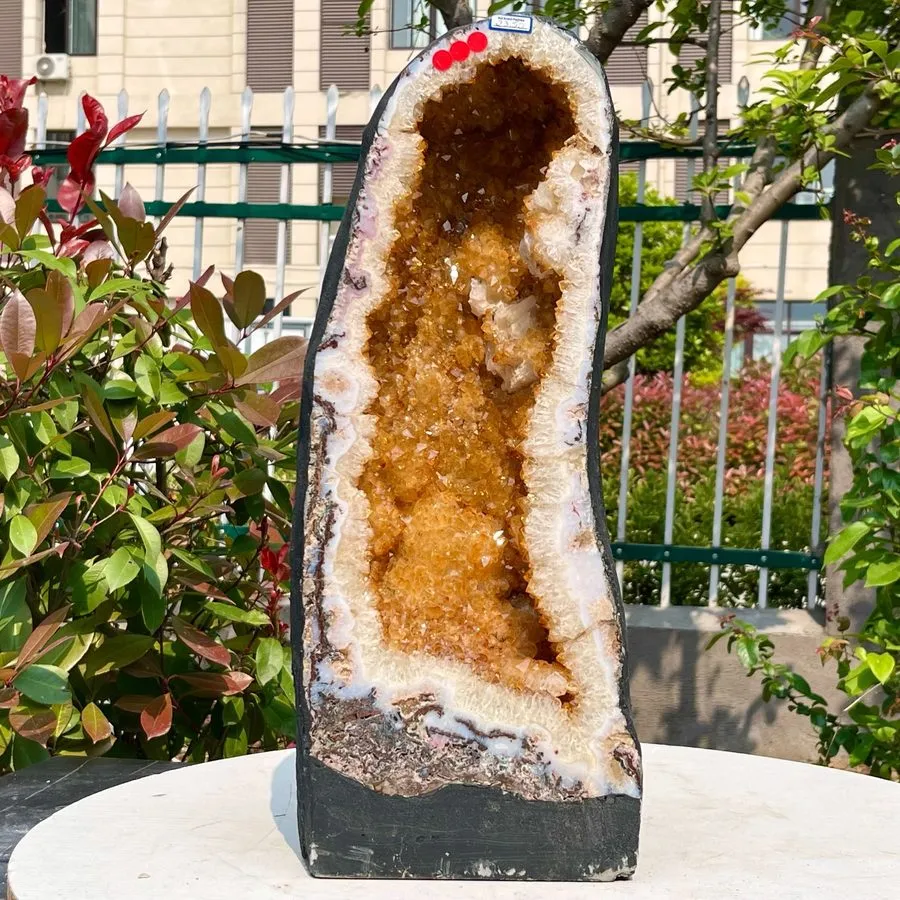 Лабораторный прибор 51.7LB TOP Natural citrine geode quartz cluster crystal cath