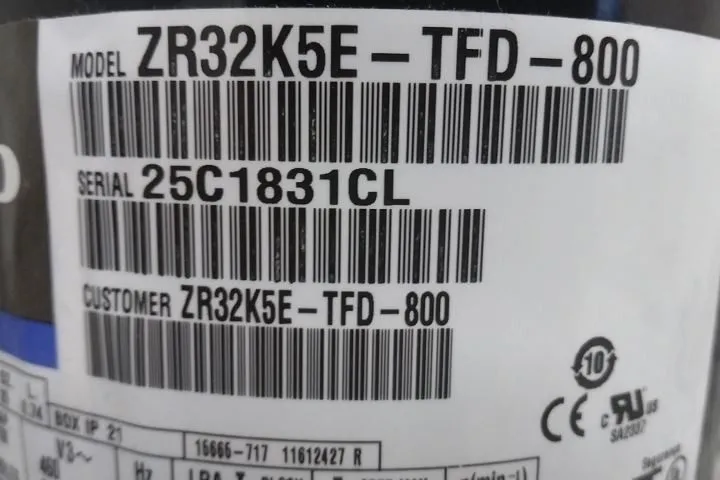 Компрессор Copeland ZR32K5E-TFD-800 380/420/460V 42,600 BtuH Air Conditioner Com