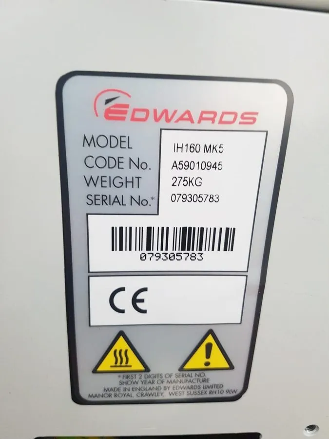 Насос EDWARDS iH160 MK5 DRY VACUUM PUMP A59010945 HCDP160 200/208V, 50/60 Hz 3Ø — фото лота 2