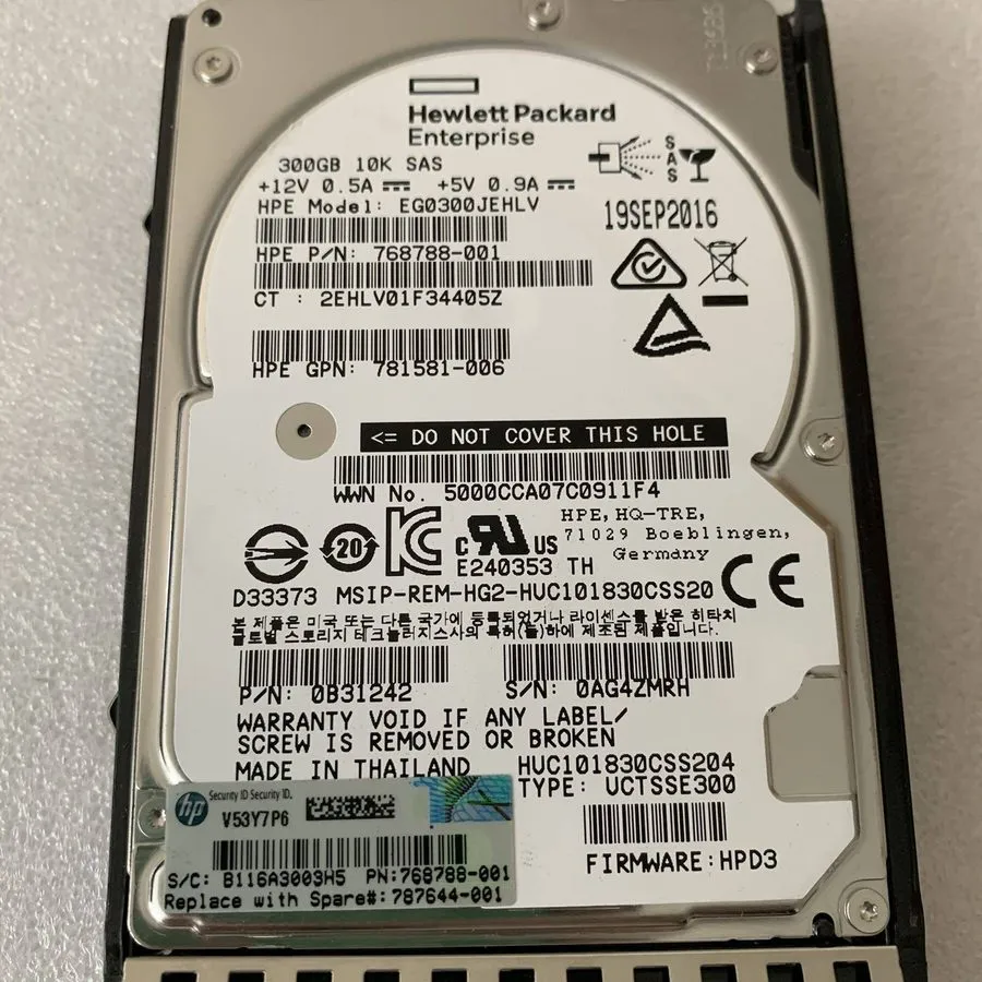 Жёсткий диск J9F44A 787644-001 HPE MSA 300GB 12G SAS 10K SFF 2.5" DP ENT HD HP R