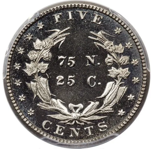 Лабораторный прибор 1883 Pattern J-1707 5C PCGS (CAC)