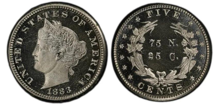 Лабораторный прибор 1883 Pattern J-1707 5C PCGS (CAC) — фото лота 2