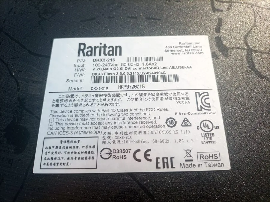 KVM-переключатель Raritan Dominion KX III DKX3-216 16-Port 2-User Enterprise KVM