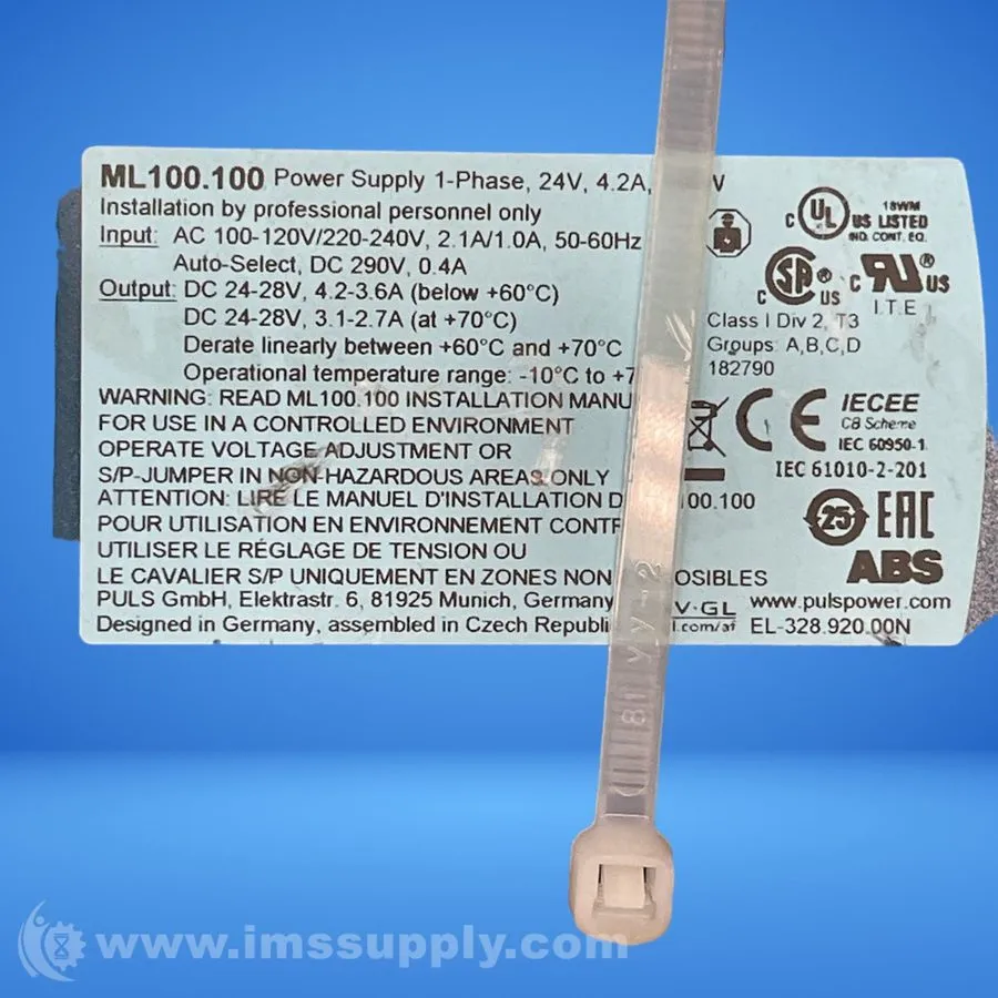 Блок питания PULS ML100.100 DIN Rail Power Supply 100-120/220-240VAC 100 Watt 24