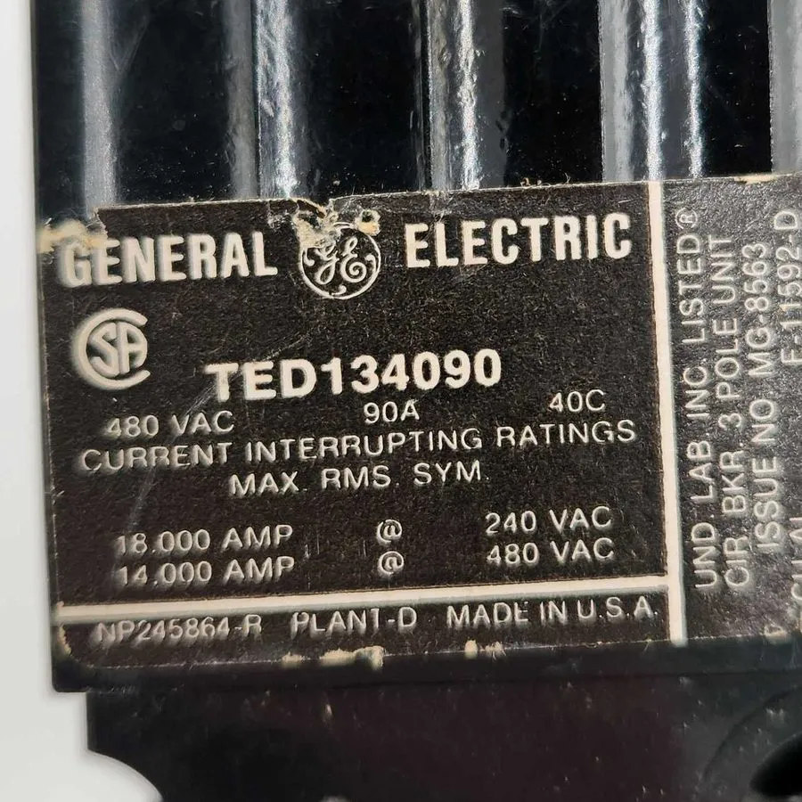 Автоматический выключатель TED134090 General Electric 90A 480V 3P Circuit Breake