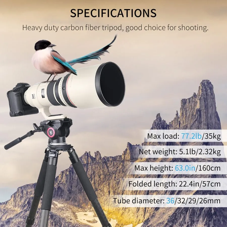 Оборудование видеонаблюдения Carbon Fiber Tripod-LT364C Professional Heavy Duty — фото лота 1