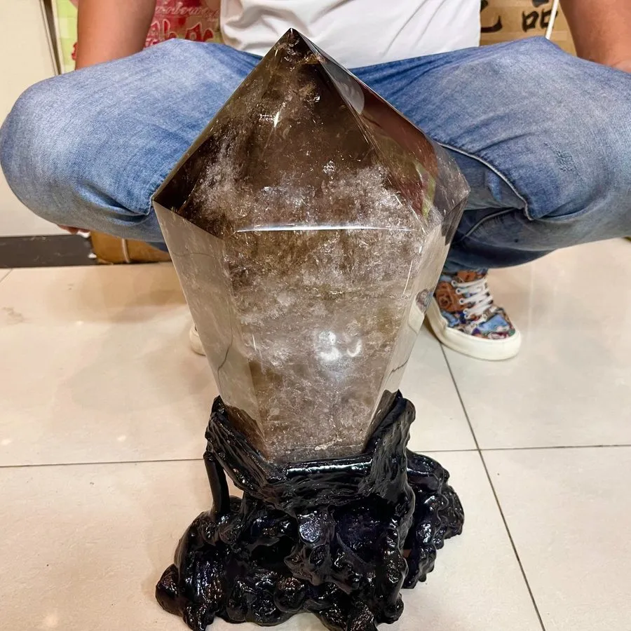 Лабораторный прибор 42.46LB top! natural Rainbow smoky quartz obelisk crystal wa
