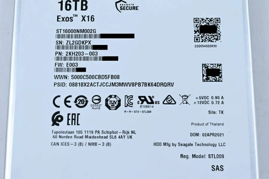 Жёсткий диск Seagate Exos X16 ST16000NM002G 16TB 512e SAS 12Gb 7200RPM 256MB Har