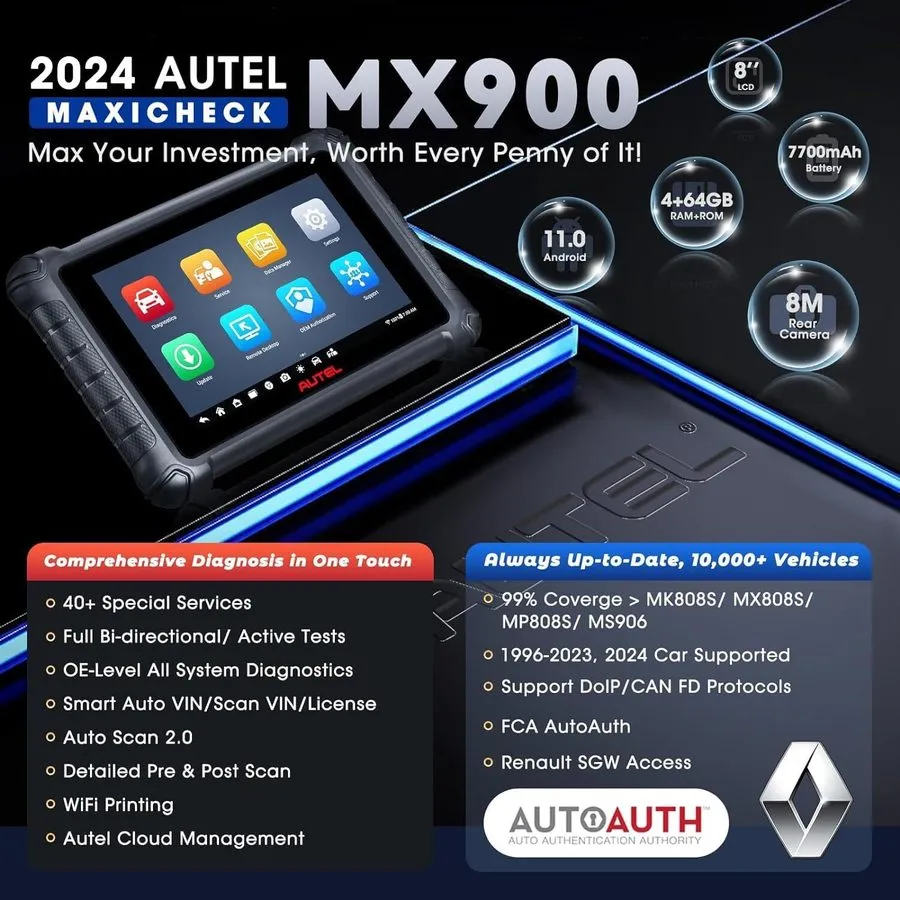 Диагностический сканер 2025 Autel MaxiCOM MX900 MK900 Auto All System Diagnostic