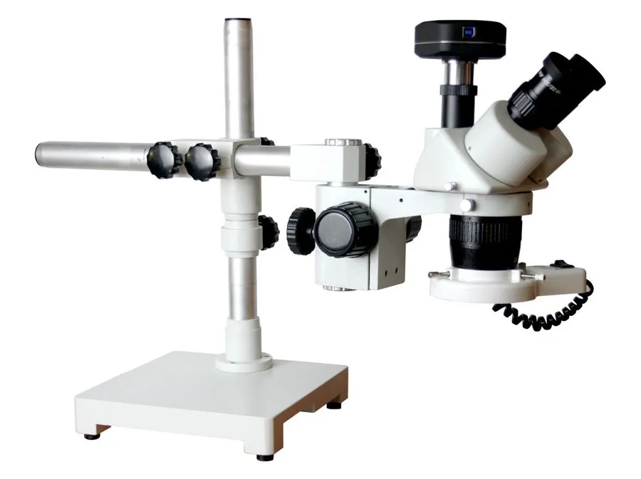 Микроскоп 10-20-30-60x Stereo Microscope Universal Boom Stand 100mm WD LED & 10M
