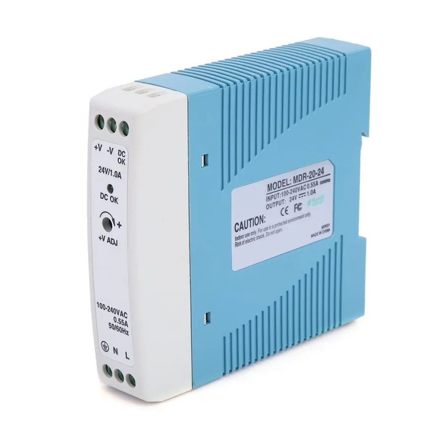 Блок питания Mean Well MDR-20-24 DIN Rail Power Supply 100-240V AC to 24V DC 1A 