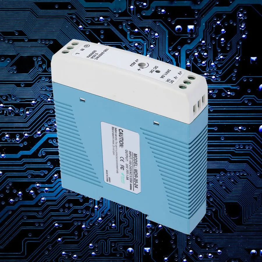 Блок питания Mean Well MDR-20-24 DIN Rail Power Supply 100-240V AC to 24V DC 1A  — фото лота 2
