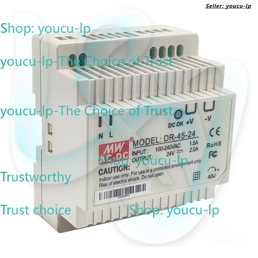 Блок питания Industrial DIN Rail Switching Power Supply DR-45-24V 45W Single Out — фото лота 1