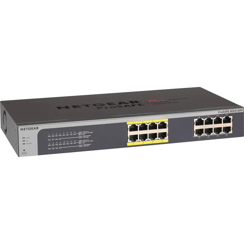 Коммутатор NETGEAR ProSAFE JGS516PE 16-Port Gigabit + PoE Network Switch; 616119