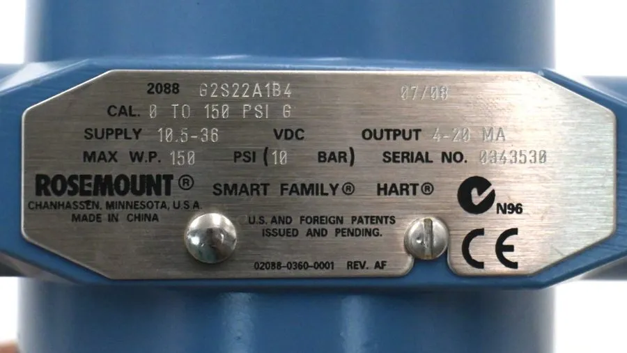 Датчик давления ROSEMOUNT 2088 SMART PRESSURE TRANSMITTER 2088G2S22A1B4