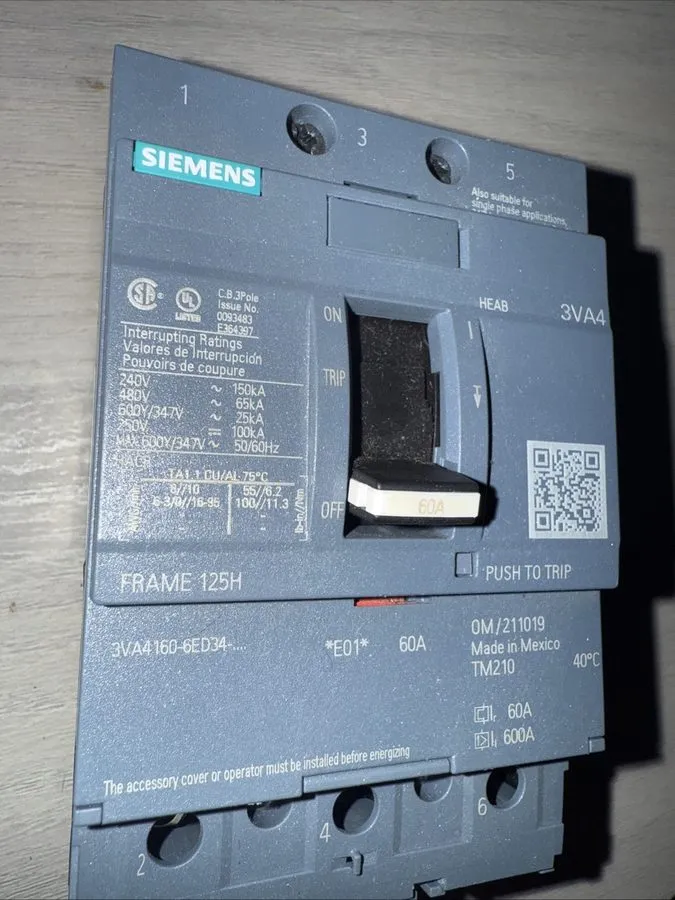 Автоматический выключатель 1 TAKE OUT SIEMENS 3VA4160-6ED34-0AA0 Breaker 3VA41 3