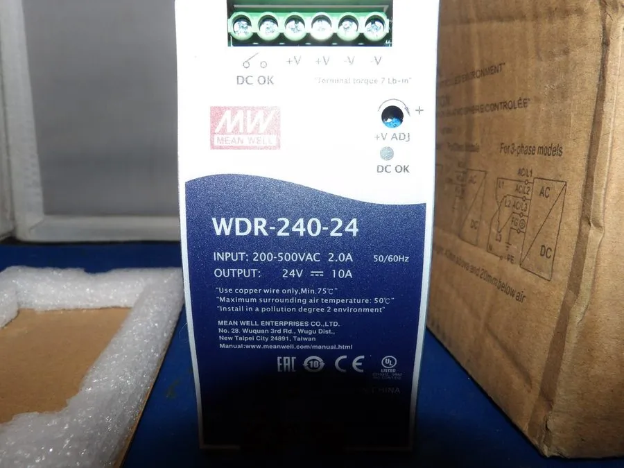 Блок питания MEAN WELL WDR-240-24 240W 24V 10A DIN Rail Industrial Power Supply