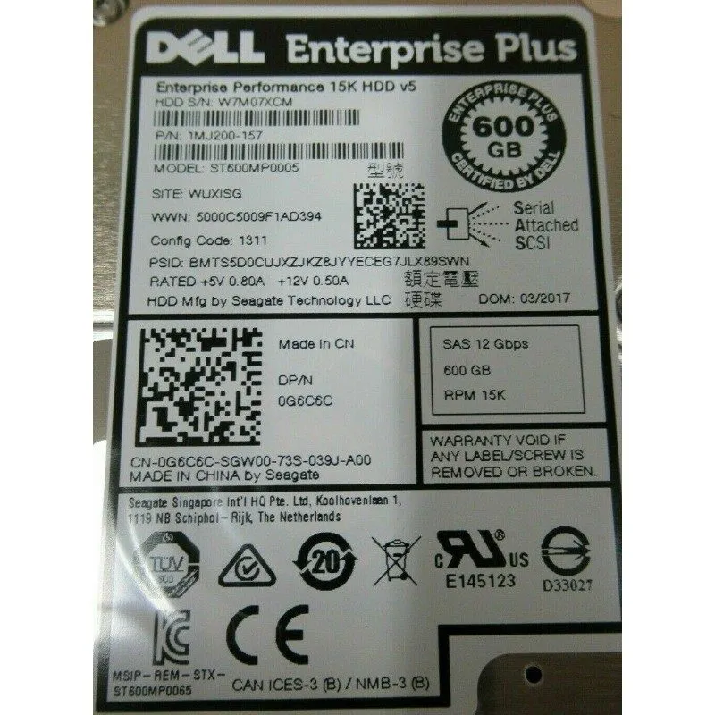 Жёсткий диск Dell Compellent 600GB 15K 2.5" SAS 12Gb/s Hard Drive HDD with Caddy