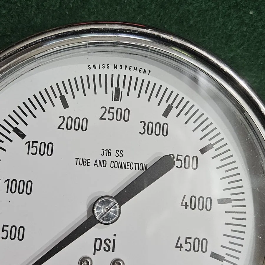 Трубопроводная арматура WIKA 9745750 Stainless Steel 4" Pressure Gauge 0-5000 PS — фото лота 1