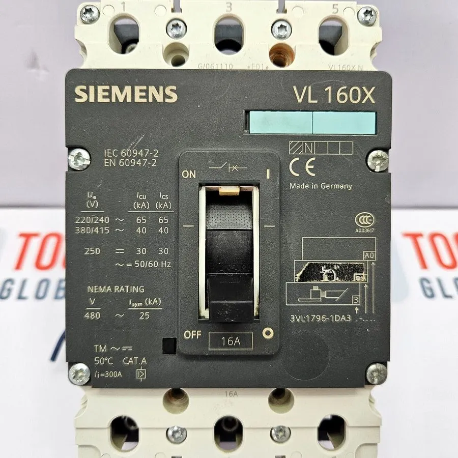 Автоматический выключатель Siemens 3VL1796-1DA33-0AA0 16A 55kA/415VAC Circuit Br