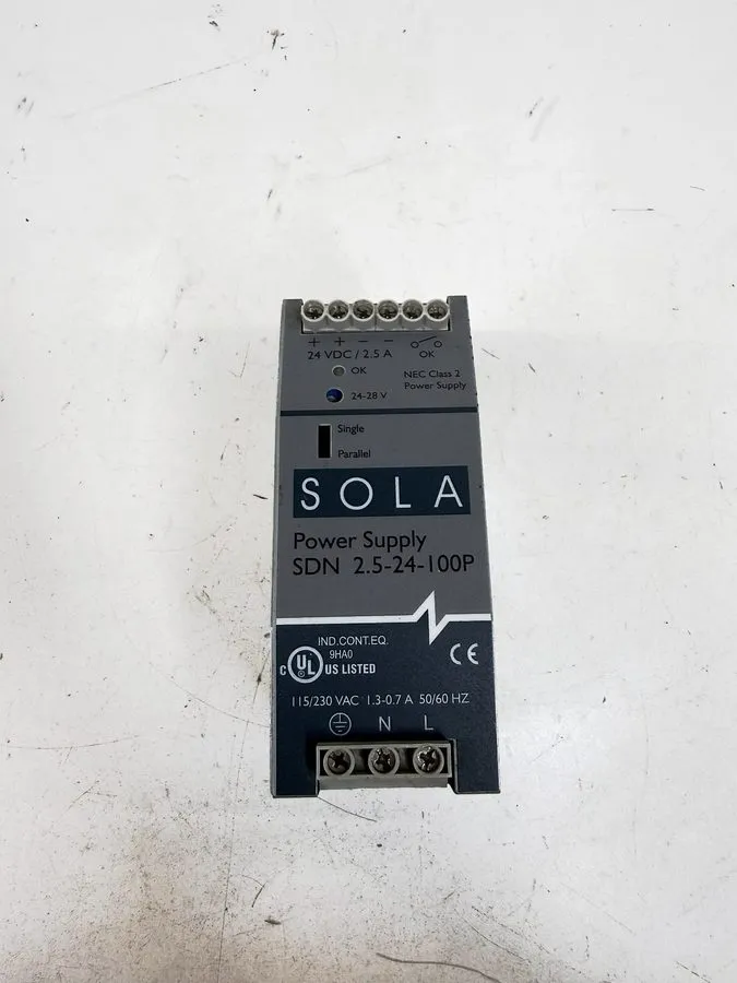 Блок питания Emerson SolaHD SDN 2.5-24-100P 24VDC 2.5A 60W DIN Rail Power Supply — фото лота 1