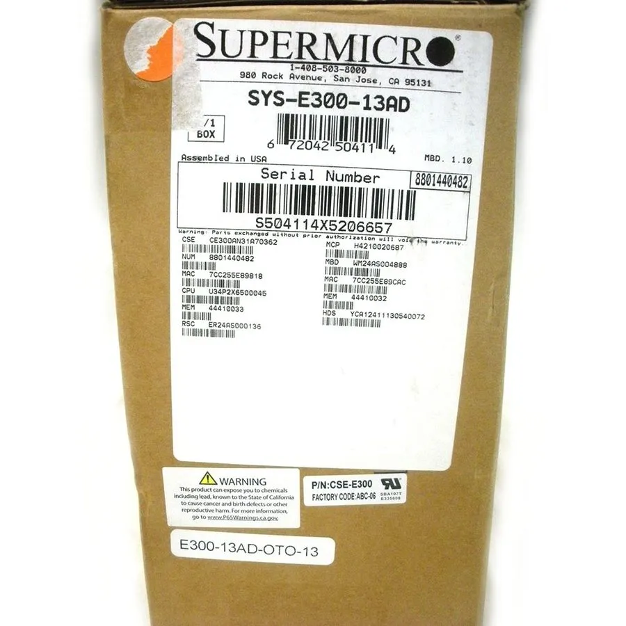Сервер Supermicro SYS-E300-13AD Server CSE-E300 + X13SAV-LVDS + MCP-250-10133-0N