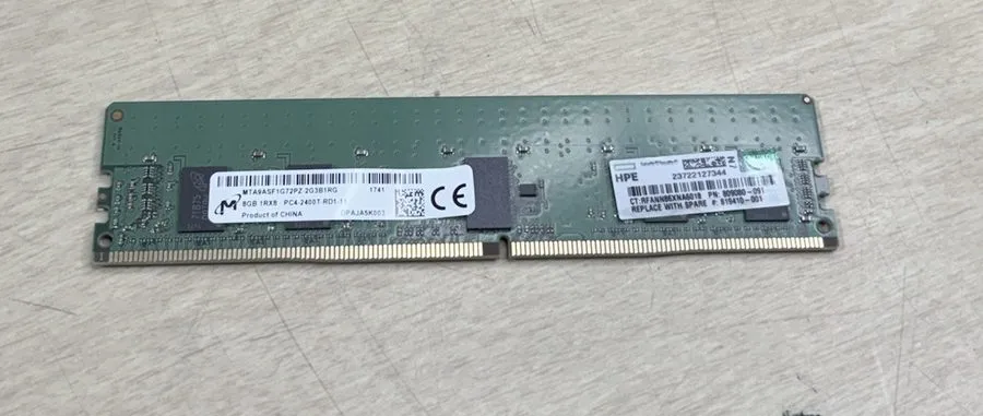 Модуль памяти Micron 8GB 1RX8 PC4-2400T-RDB-10 ECC REG Server Memory MTA9ASF1G72 — фото лота 1