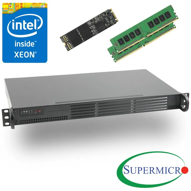 Сервер Supermicro Intel Xeon D-1541 8-Core 1U Rackmount 2 x 10GbE, 8GB ECC & 256